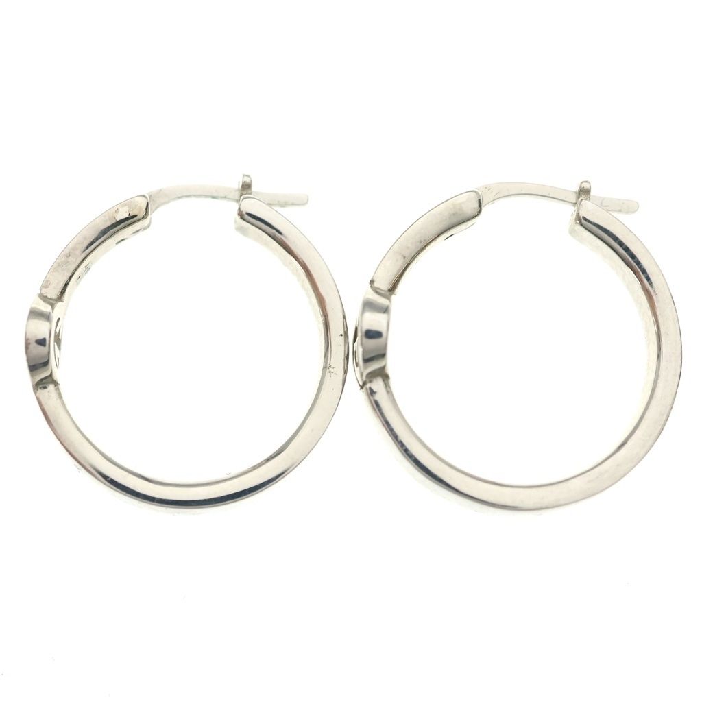 Gucci GG Interlocking Hoop Earrings Silver — view 3