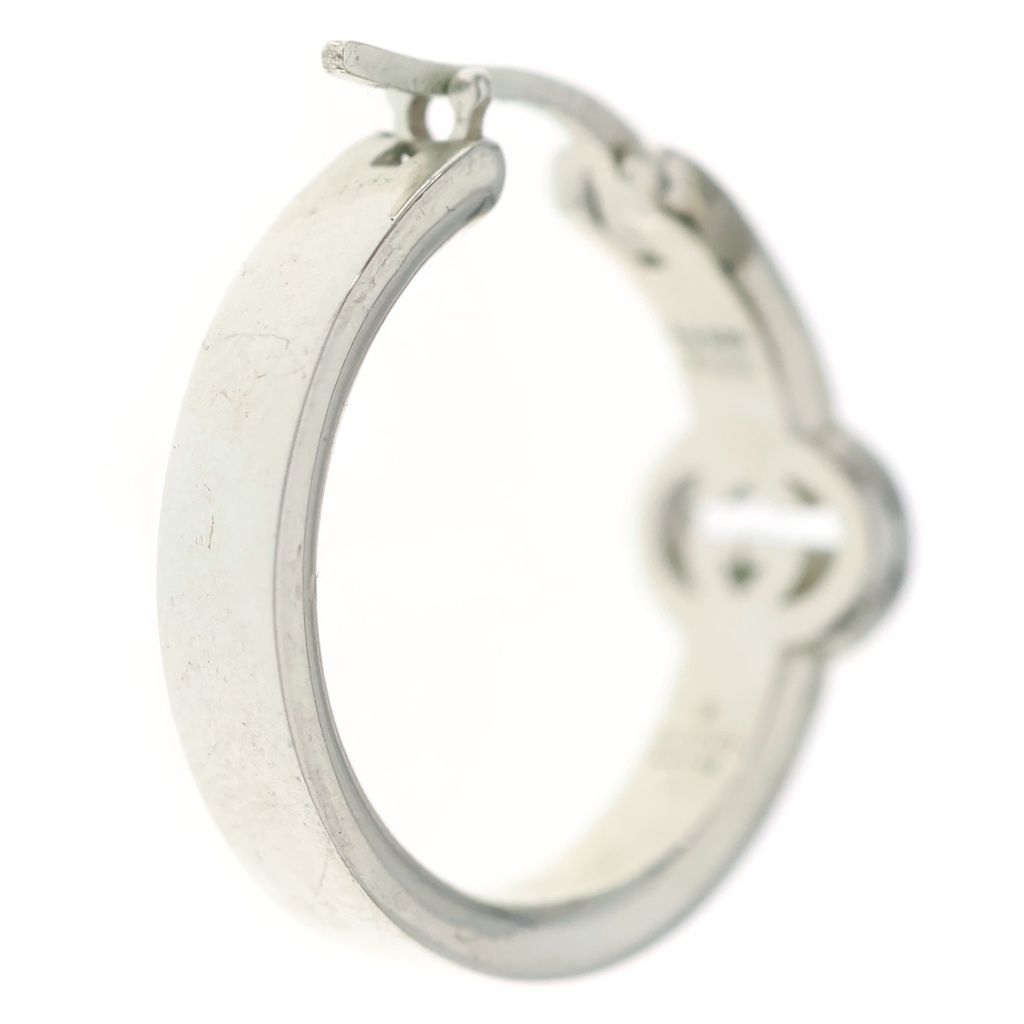 Gucci GG Interlocking Hoop Earrings Silver — view 2
