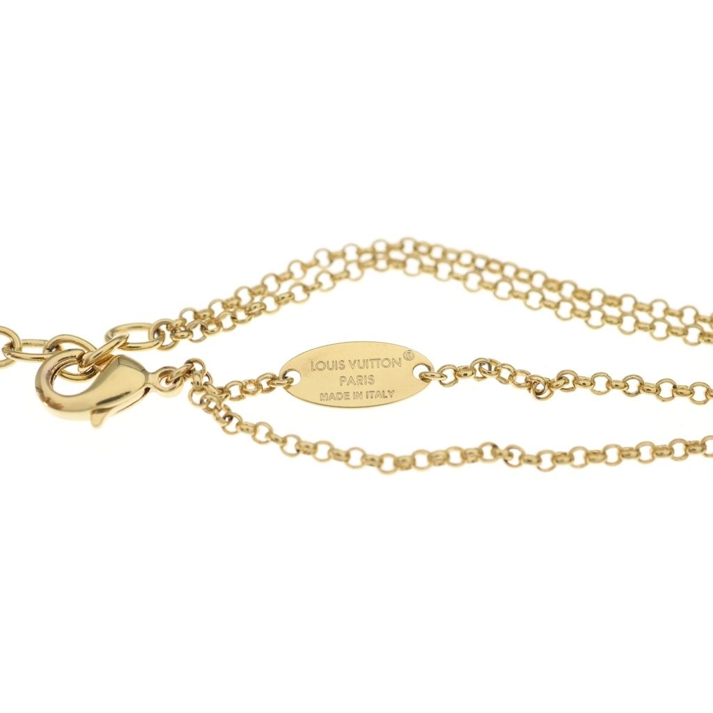 Louis Vuitton LV Rhinestone Necklace Gold Plated — view 6