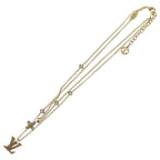 Louis Vuitton LV Rhinestone Necklace Gold Plated — view 2