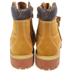 Louis Vuitton Timberland Embossed Ankle Boots Beige — view 3