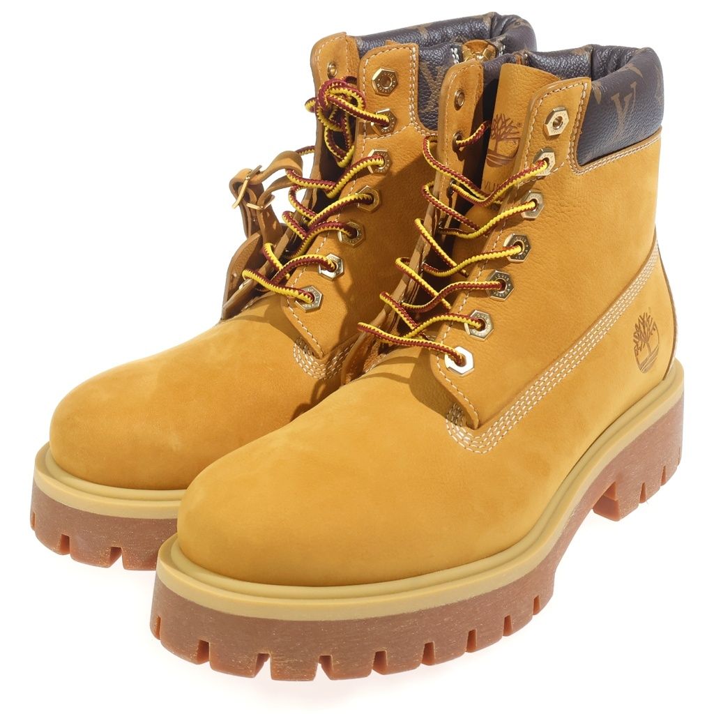Louis Vuitton Timberland Embossed Ankle Boots Beige — view 2