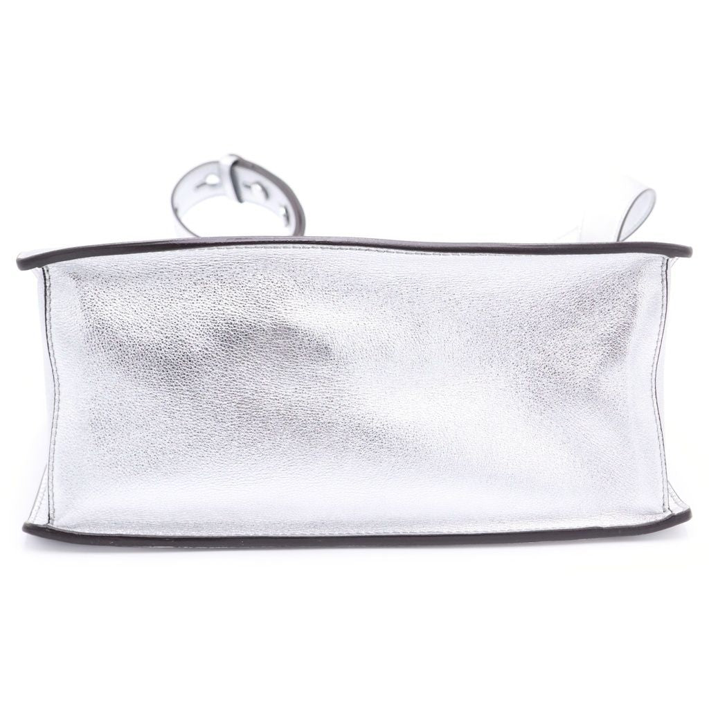 Fendi Canyu Leather 2-Way Chain Shoulder Bag Silver — view 4
