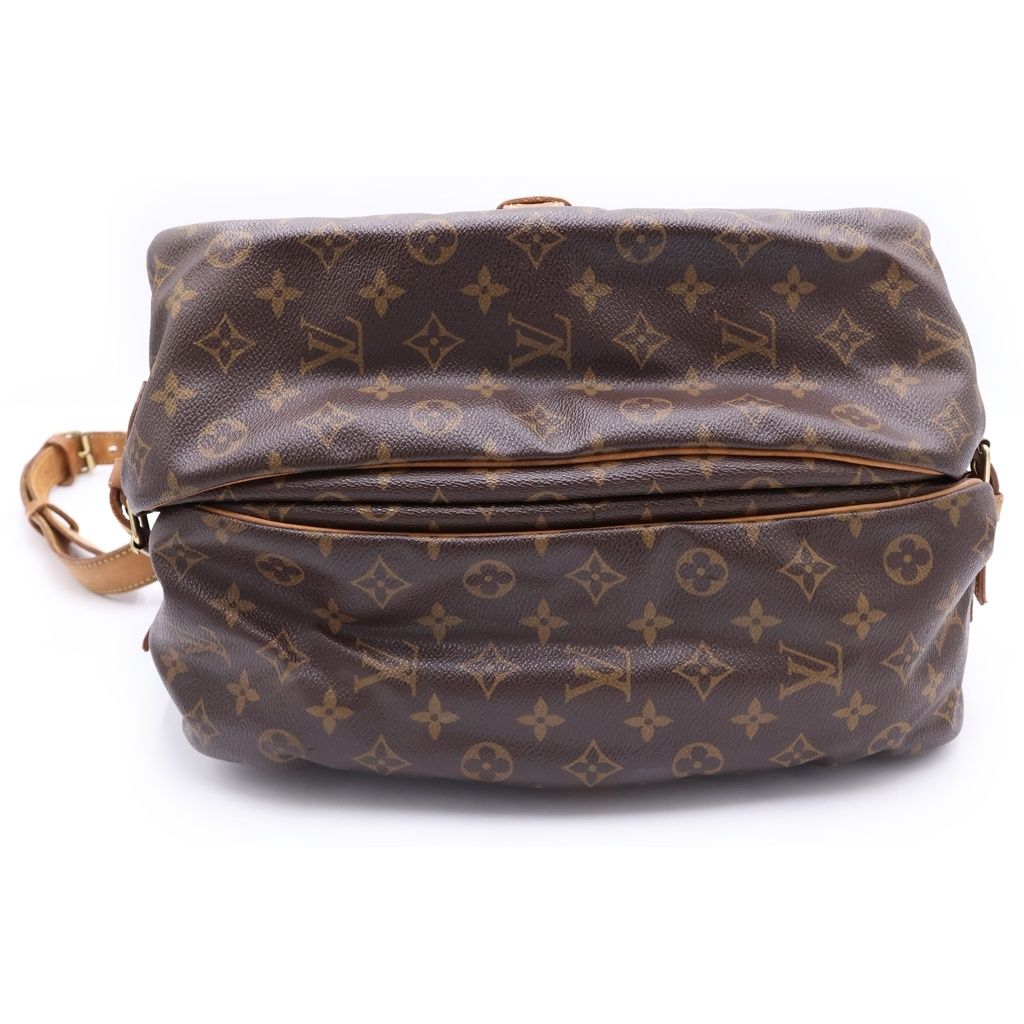 Louis Vuitton Saumur 35 Monogram Leather Shoulder Bag Gold Brown — view 4