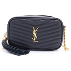 Saint Laurent Paris le Mini Cassandra Logo Plate Leather Tassel Chain Shoulder