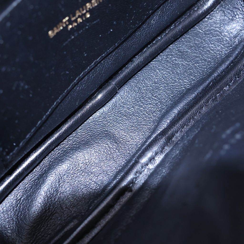 Saint Laurent Paris le Mini Cassandra Logo Plate Leather Tassel Chain Shoulder — view 5