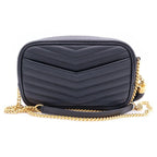 Saint Laurent Paris le Mini Cassandra Logo Plate Leather Tassel Chain Shoulder — view 2
