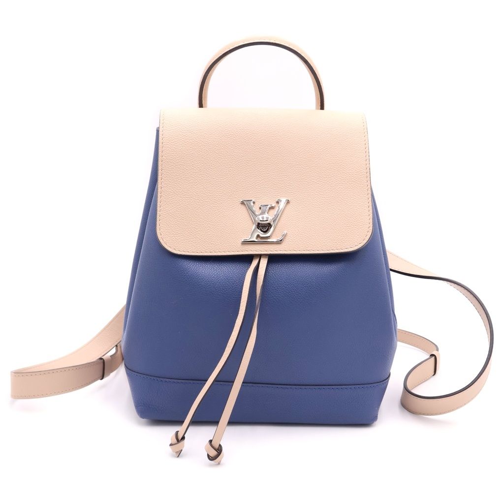 Louis Vuitton Lockme Backpack Blue Pink Leather Silver