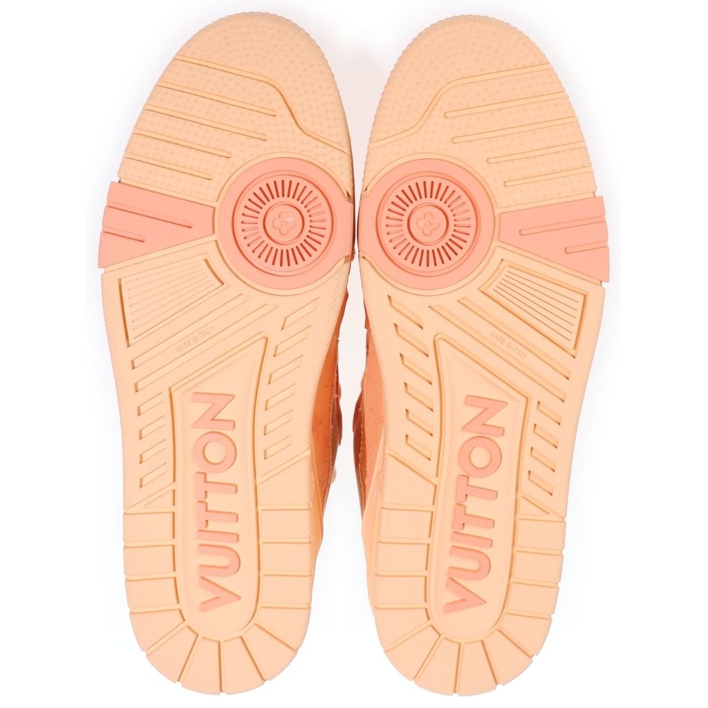 Louis Vuitton LV Trauner Monogram Denim Sneakers LV Low Cut Orange — view 5