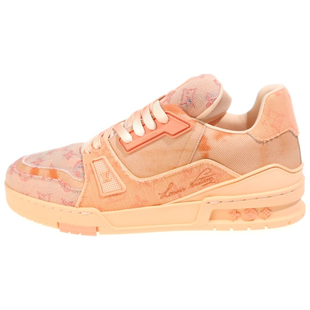 Louis Vuitton LV Trauner Monogram Denim Sneakers LV Low Cut Orange