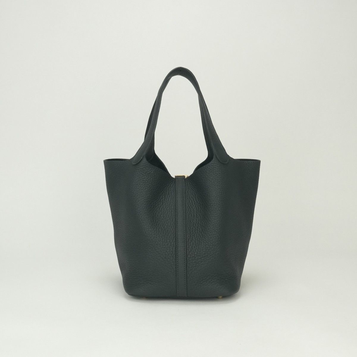 Hermes Picotin Lock 22 Tote Taurillon Clemence Vert Fonce Vertfonce Green Gold — view 3