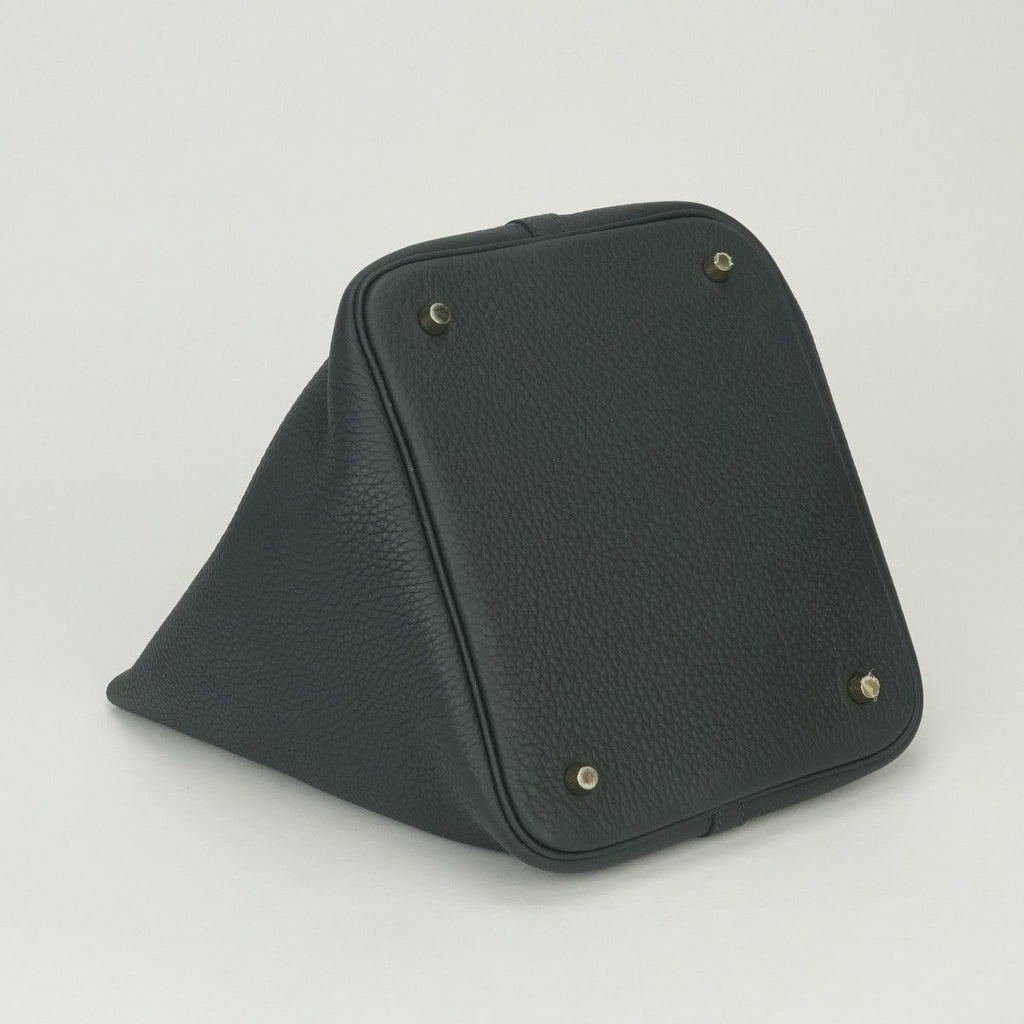 Hermes Picotin Lock 22 Tote Taurillon Clemence Vert Fonce Vertfonce Green Gold — view 6