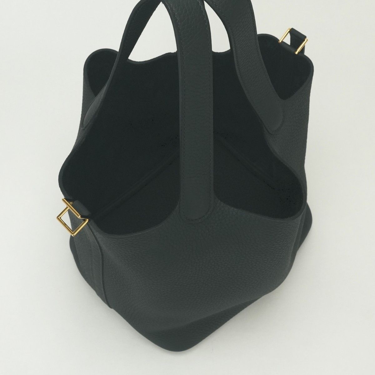 Hermes Picotin Lock 22 Tote Taurillon Clemence Vert Fonce Vertfonce Green Gold — view 7
