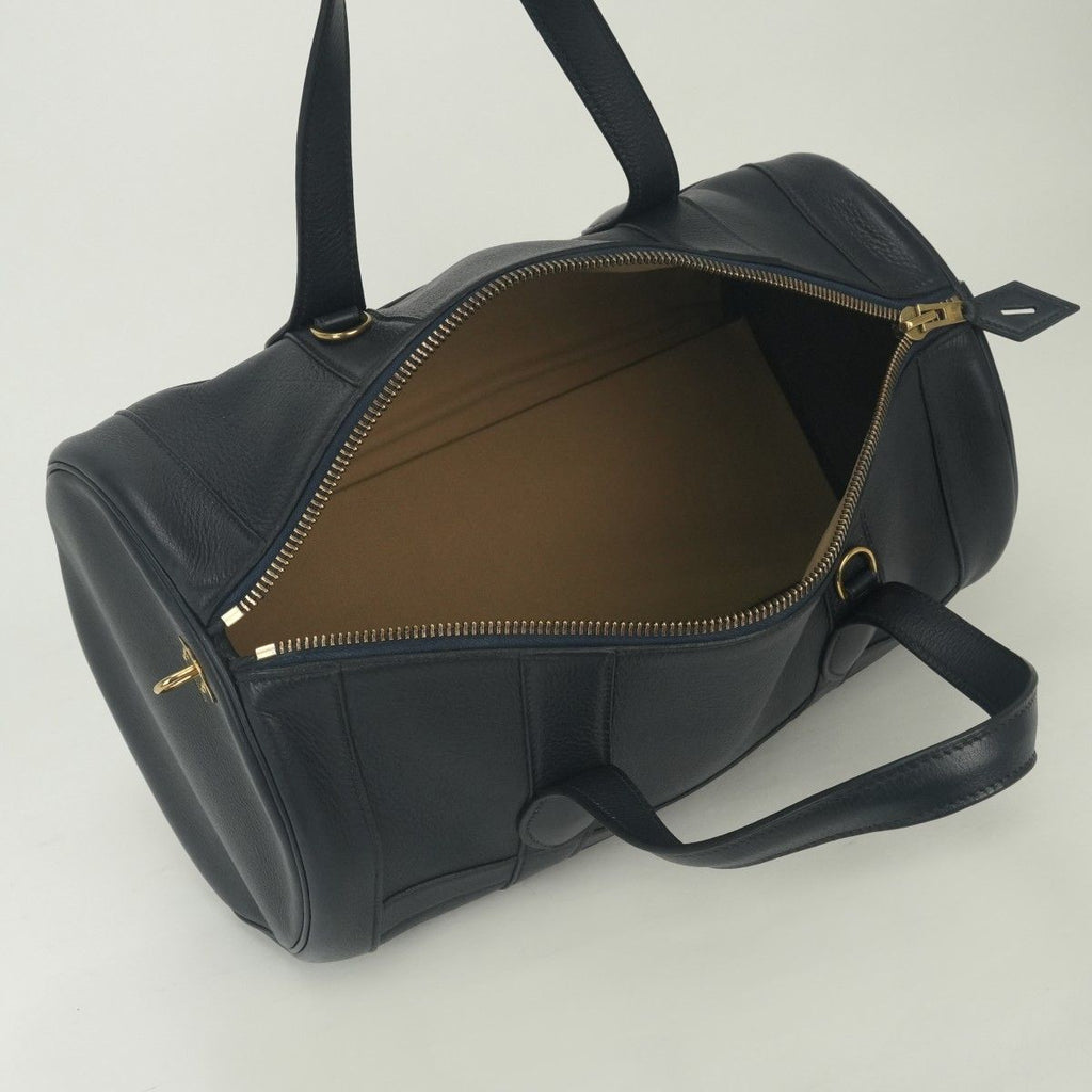 Hermes All Day Boston Bag Ardennes Blue Indigo Blueindigo Navy Gold — view 8