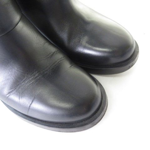 Chanel Camellia Short Boots Leather Shoes CC Logo Black 37c — view 6