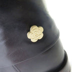 Chanel Camellia Short Boots Leather Shoes CC Logo Black 37c — view 4