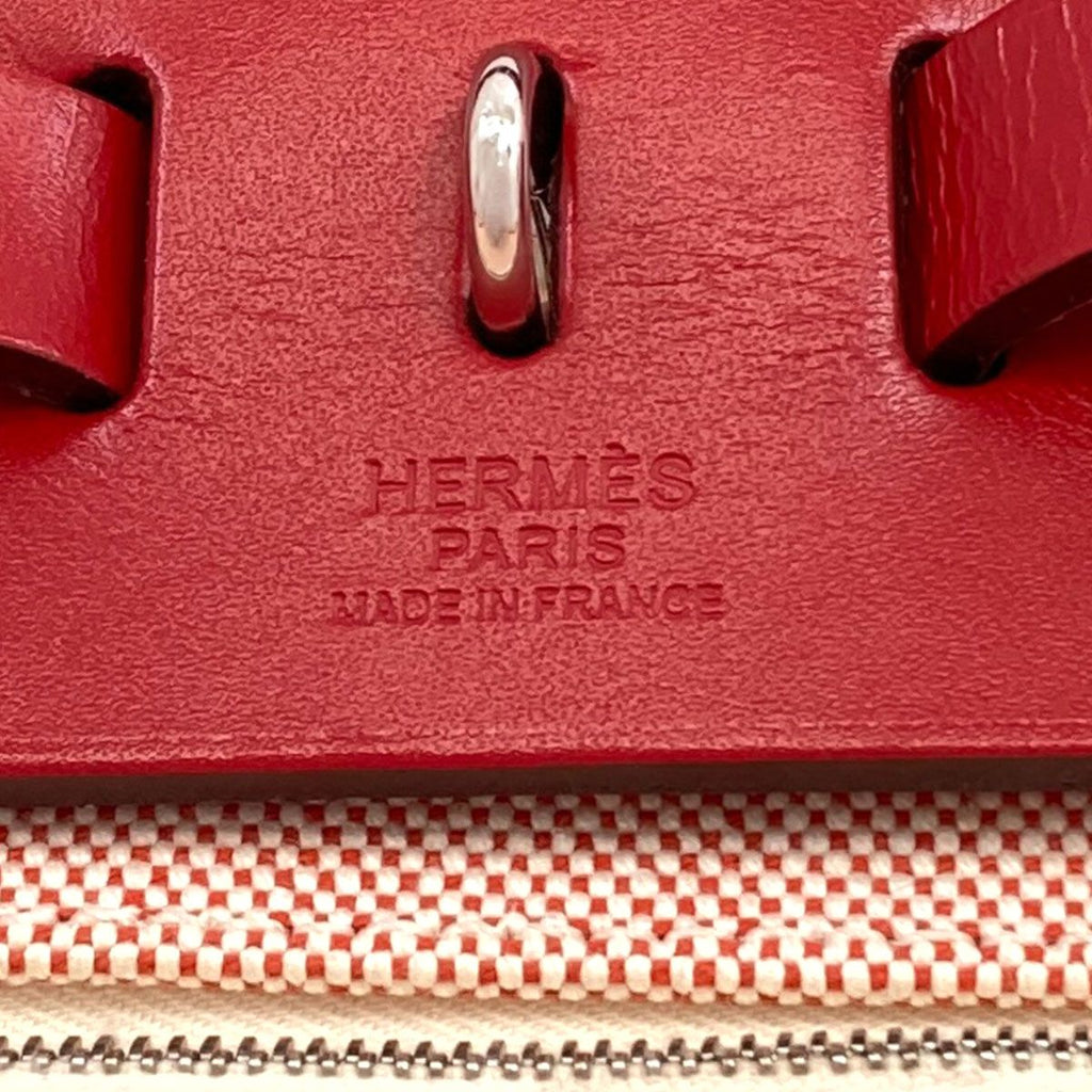 Hermes Herbag Zip 31 Pegasus Pop Silver Handbag Toile — view 6