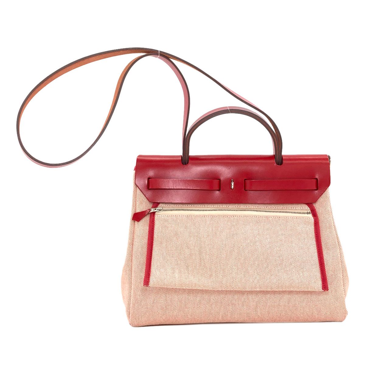 Hermes Herbag Zip 31 Pegasus Pop Silver Handbag Toile — view 2