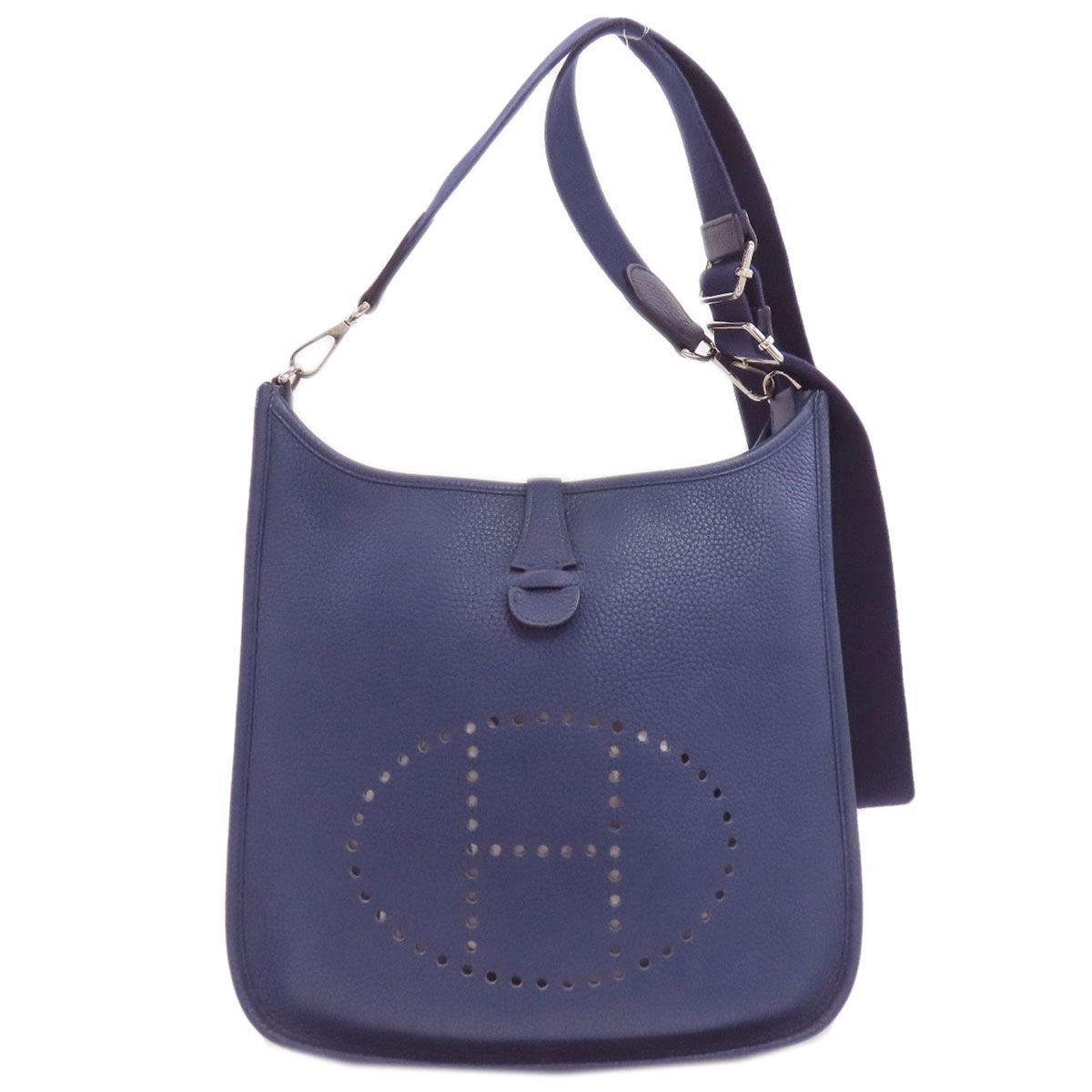 Hermes Evelyne 3 PM Silver Shoulder Bag Taurillon Clemence