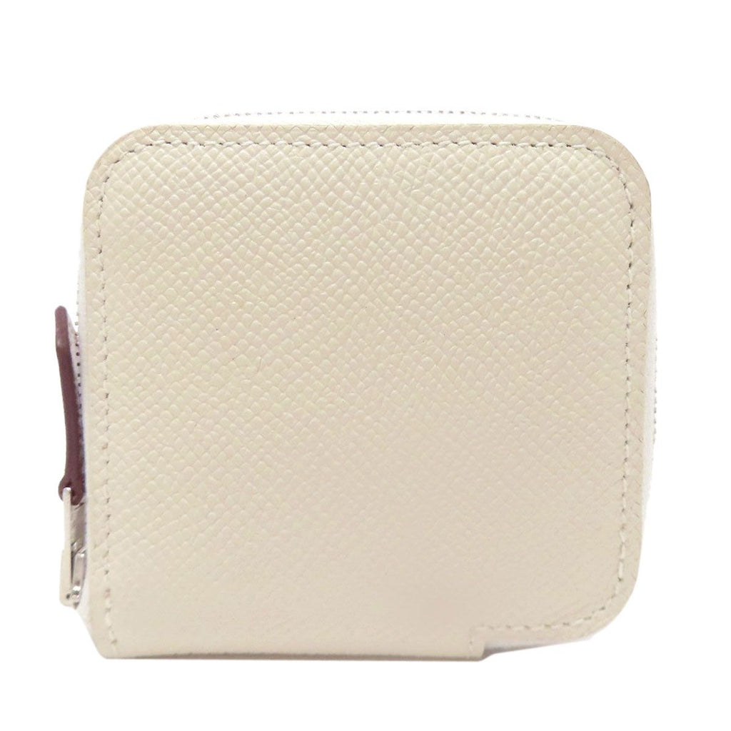 Hermes Silk in Porte-Monnaie Silver Coin Case Epsom