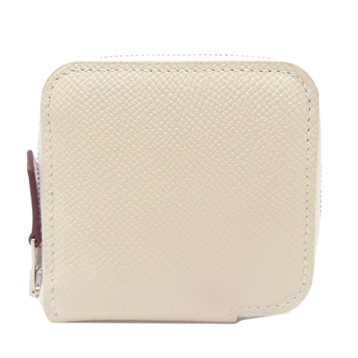 Hermes Silk in Porte-Monnaie Silver Coin Case Epsom