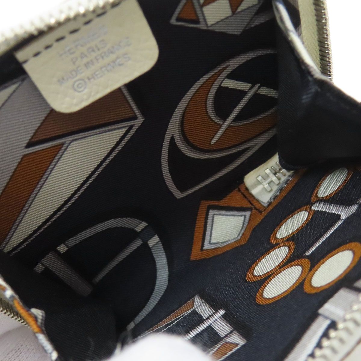 Hermes Silk in Porte-Monnaie Silver Coin Case Epsom — view 4