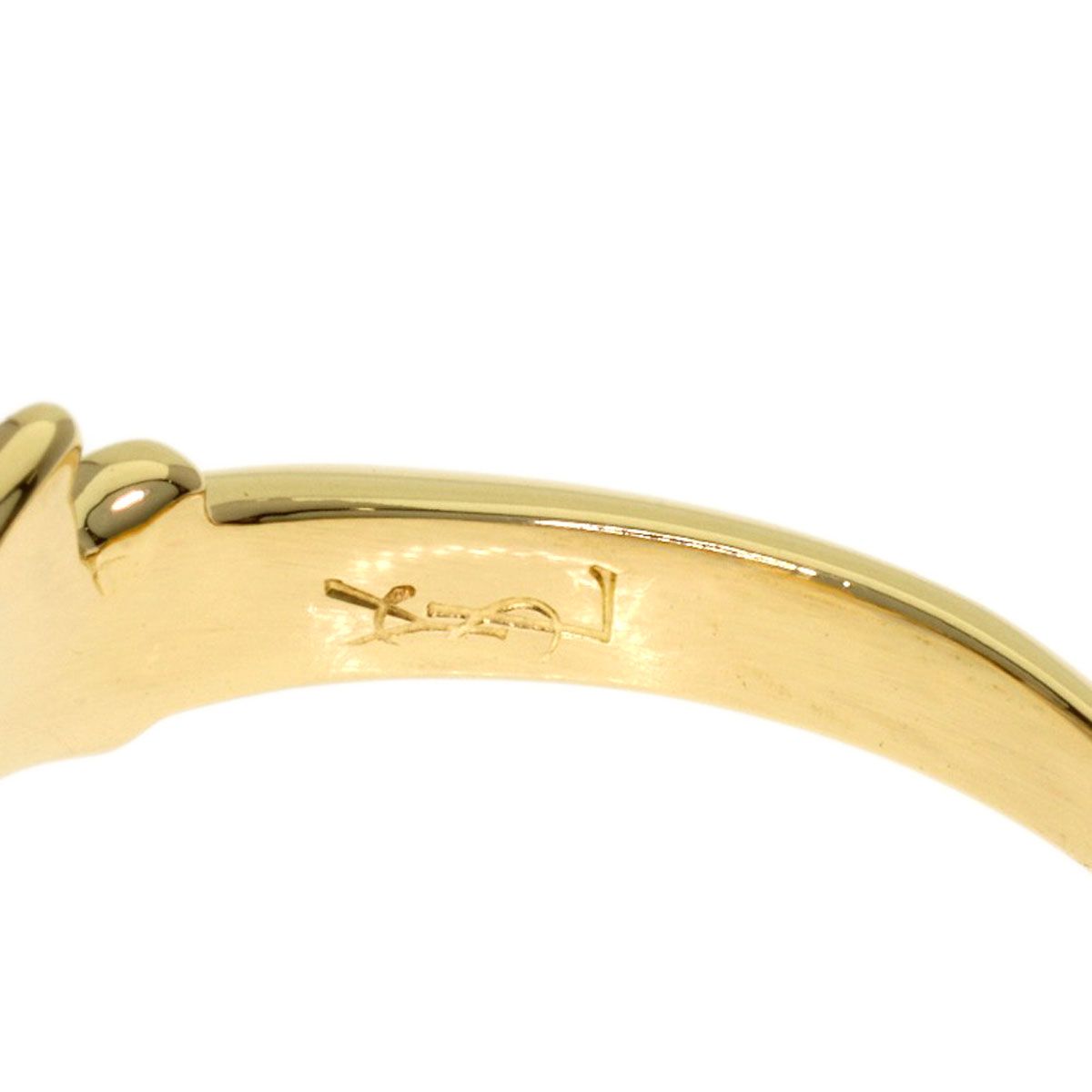 Saint Laurent Heart Color Stone Ring 18k Yellow Gold