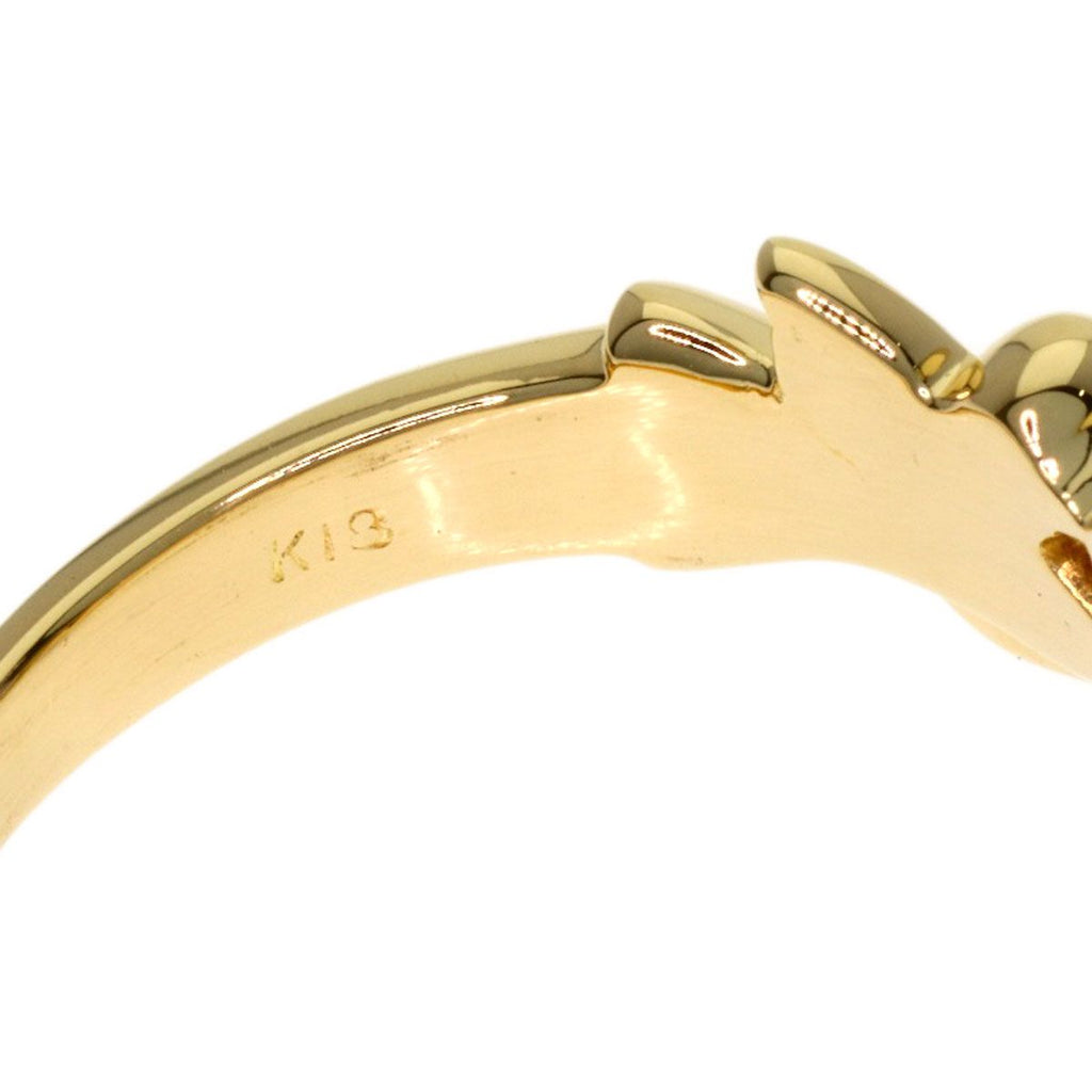 Saint Laurent Heart Color Stone Ring 18k Yellow Gold