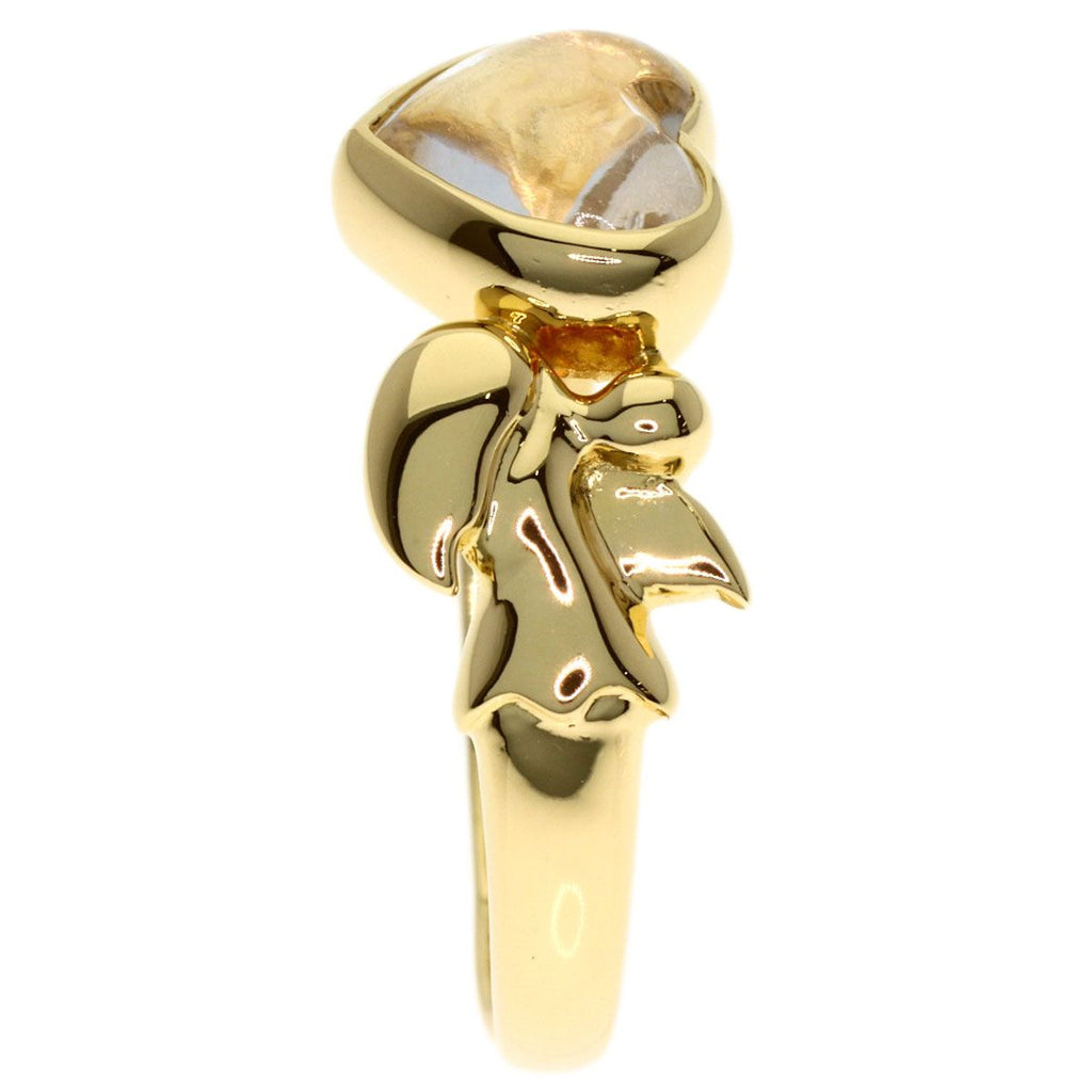 Saint Laurent Heart Color Stone Ring 18k Yellow Gold