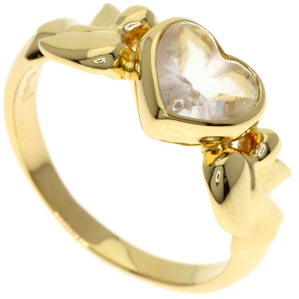 Saint Laurent Heart Color Stone Ring 18k Yellow Gold