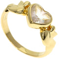 Saint Laurent Heart Color Stone Ring 18k Yellow Gold