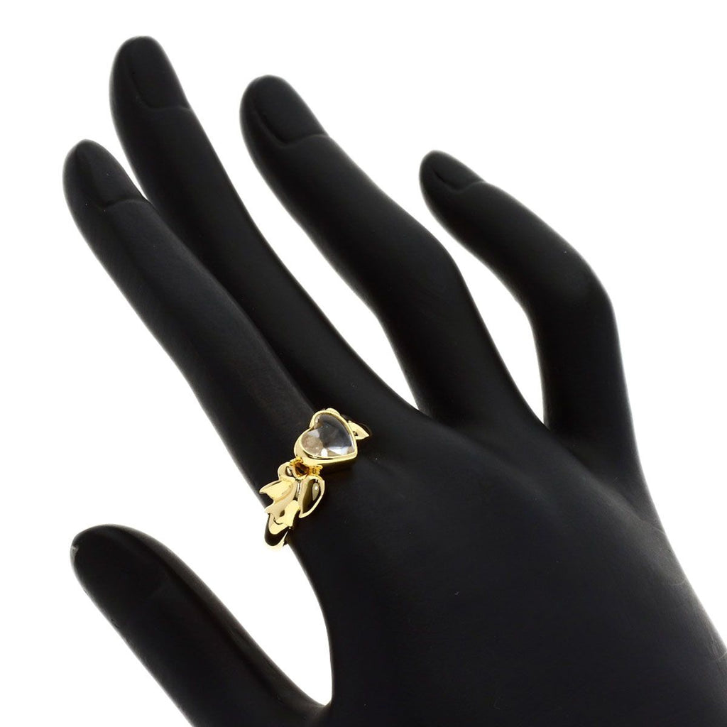 Saint Laurent Heart Color Stone Ring 18k Yellow Gold