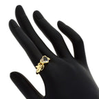 Saint Laurent Heart Color Stone Ring 18k Yellow Gold