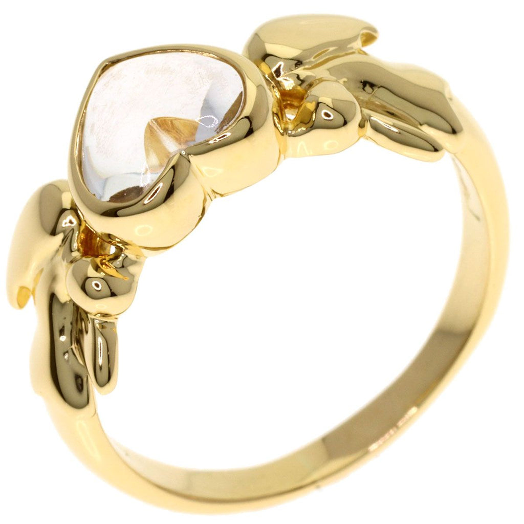 Saint Laurent Heart Color Stone Ring 18k Yellow Gold