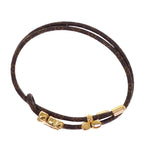 Louis Vuitton Bracelet LV Blue Monogram Brown Gold — view 8