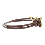 Louis Vuitton Bracelet LV Blue Monogram Brown Gold — view 6
