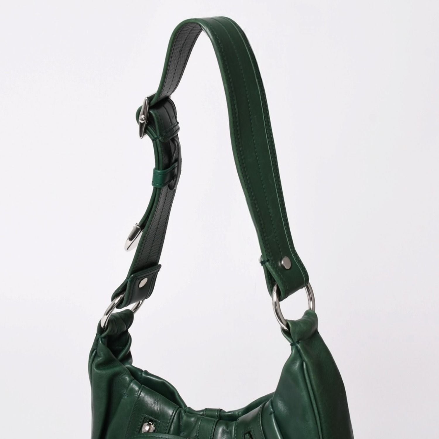 Saint Laurent Rive Gauche Leather Hobo Shoulder Bag Tom Ford Era Pleated Green — view 5