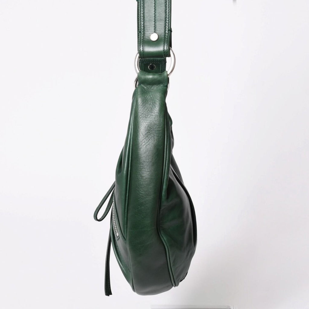 Saint Laurent Rive Gauche Leather Hobo Shoulder Bag Tom Ford Era Pleated Green — view 4