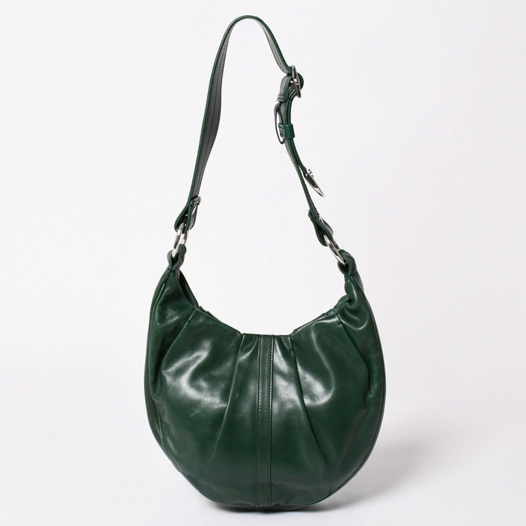 Saint Laurent Rive Gauche Leather Hobo Shoulder Bag Tom Ford Era Pleated Green — view 2