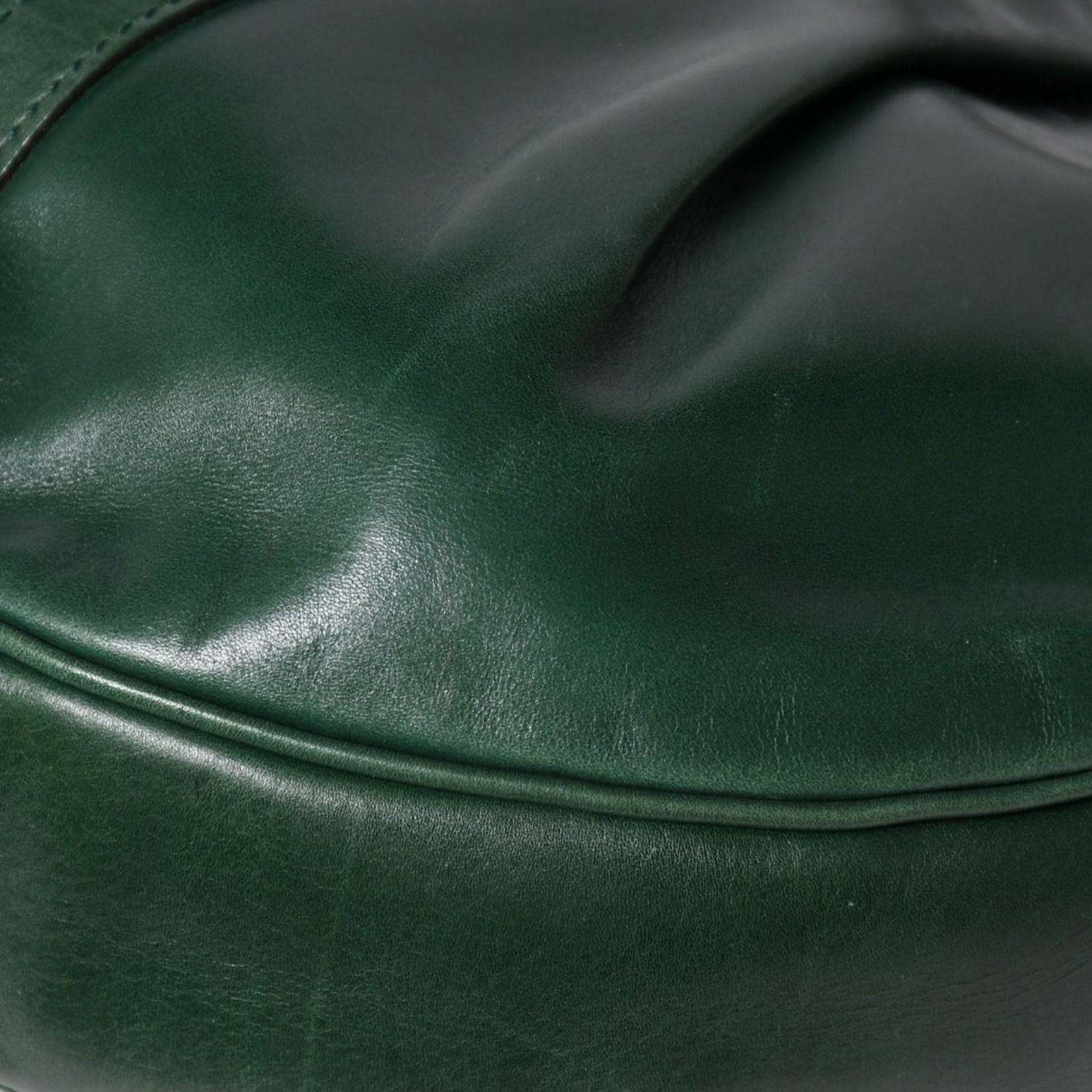 Saint Laurent Rive Gauche Leather Hobo Shoulder Bag Tom Ford Era Pleated Green — view 8
