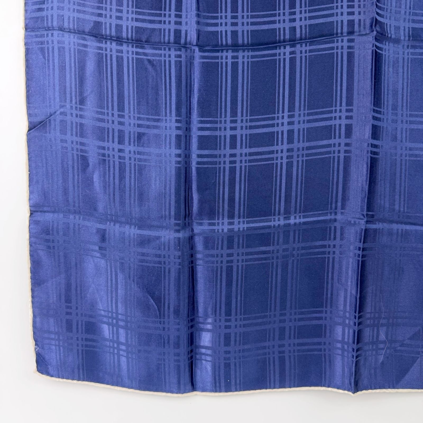 Dior Check Pattern Silk Scarf Navy Vintage — view 5