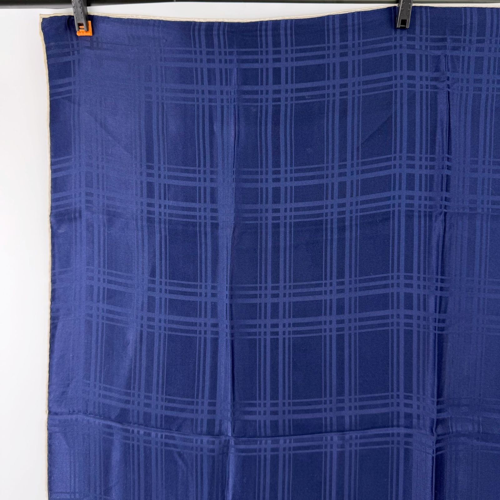 Dior Check Pattern Silk Scarf Navy Vintage — view 3