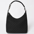 Gucci Guuci Bag GG Canvas Leather Black Silver