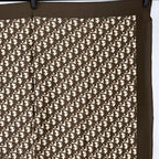 Dior Trotter Logo All Over Print Silk Scarf Brown White Vintage — view 4