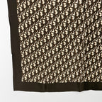 Dior Trotter Logo All Over Print Silk Scarf Brown White Vintage — view 5