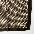 Dior Trotter Logo All Over Print Silk Scarf Brown White Vintage — view 6