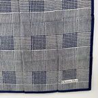 Dior Glen Check Houndstooth Silk Scarf Navy White Vintage — view 6