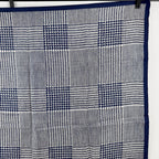 Dior Glen Check Houndstooth Silk Scarf Navy White Vintage — view 4