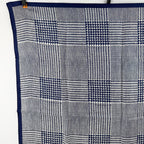 Dior Glen Check Houndstooth Silk Scarf Navy White Vintage — view 3