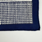 Dior Glen Check Houndstooth Silk Scarf Navy White Vintage — view 7